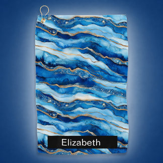 Serviette de golf personnalisée Ocean Jeweled Agat
