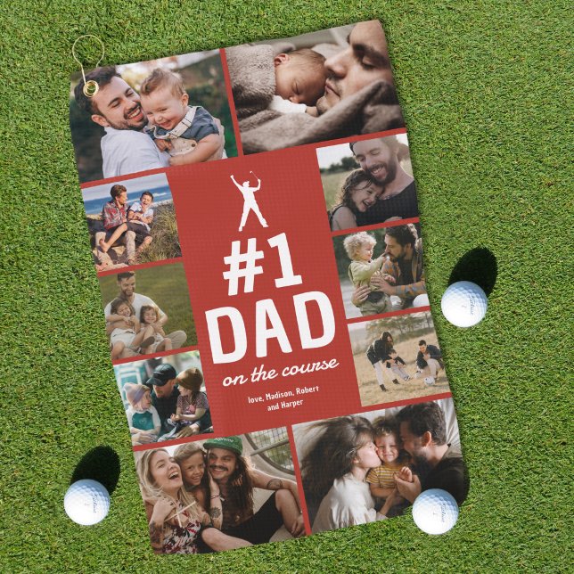 Serviette de golf personnalisée "Papa numéro 1" av (Créateur téléchargé)