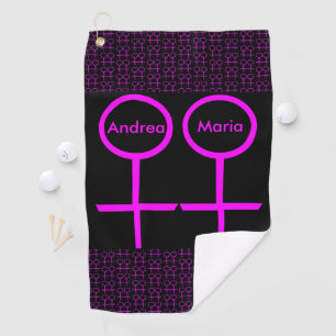 Serviette de golf personnalisée pour les amoureux 