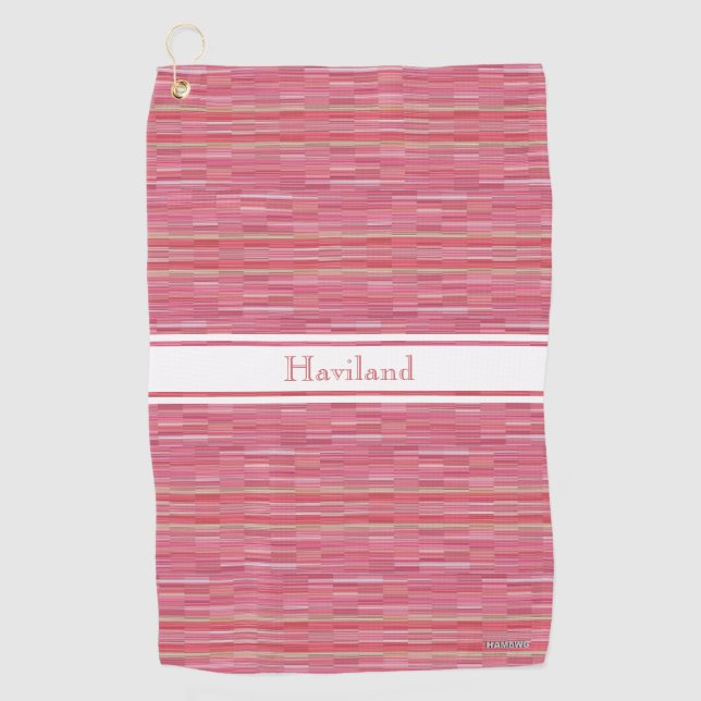 Serviette de golf personnalisée rose HAMbWG (Devant)