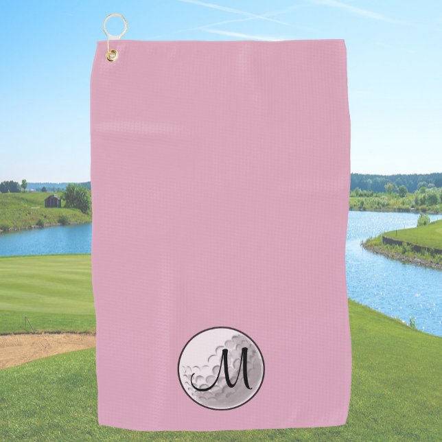 Serviette de golf personnalisée rose poudré simple (Créateur téléchargé)
