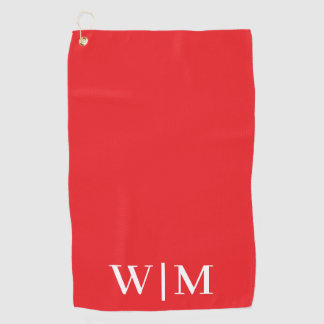 Serviette de golf personnalisée rouge et blanc