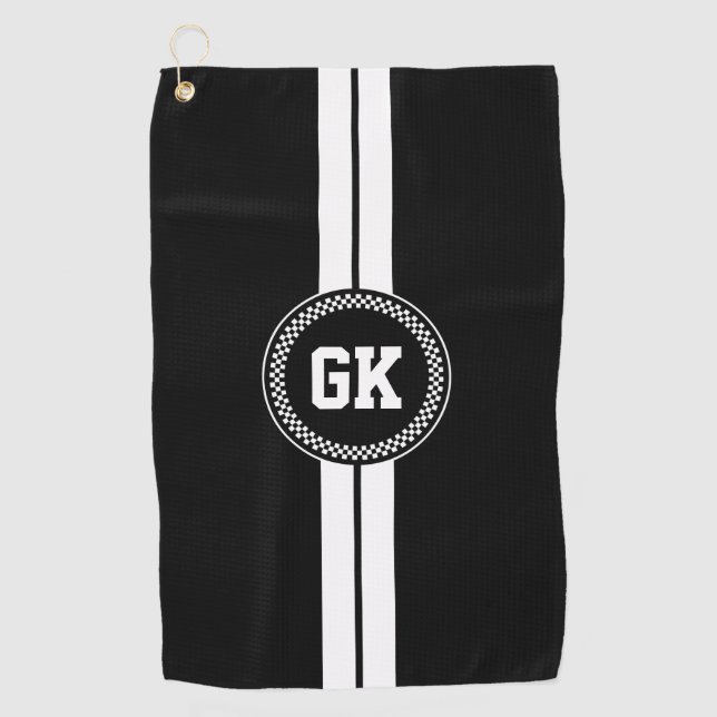 Serviette de golf personnalisée Stripe cadeau de g (Devant)