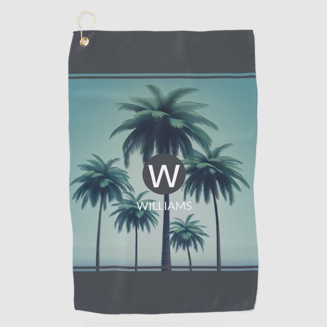 Serviette de golf personnalisée Tropical cool (Devant)