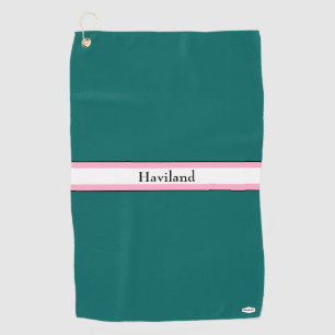 Serviette de golf personnalisée turquoise verte et
