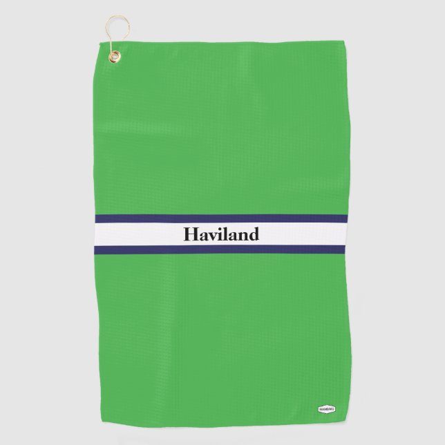 Serviette de golf personnalisée verte HAMbWG (Devant)
