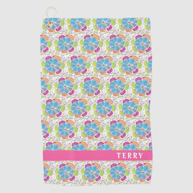 Serviette De Golf Personnalisées Boho Chic Flower Ladies (Devant)