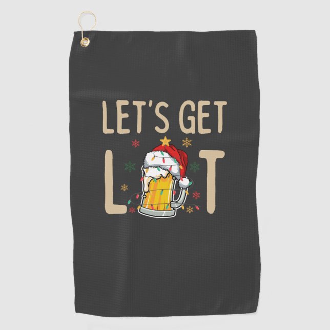 Serviette De Golf Personnaliser ce design : Chapeau de Père Noël Let (Devant)