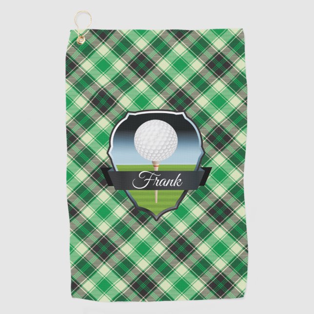 Serviette De Golf Personnaliser Vert (Devant)
