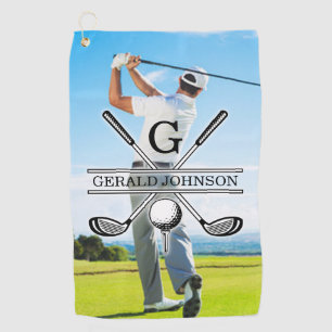 Serviette De Golf Personnalisez votre image Golf Monogramme Design