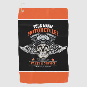 Serviette De Golf Personnalized Biker Flying
