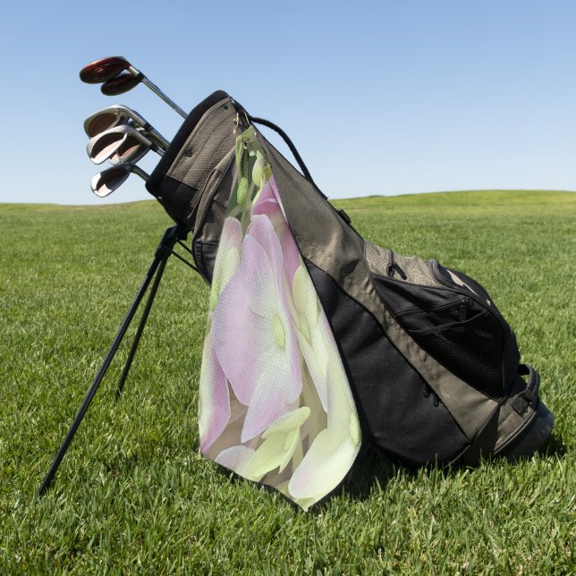 Serviette De Golf Pétales d'hydrangée rose et blanc antique (Vert)