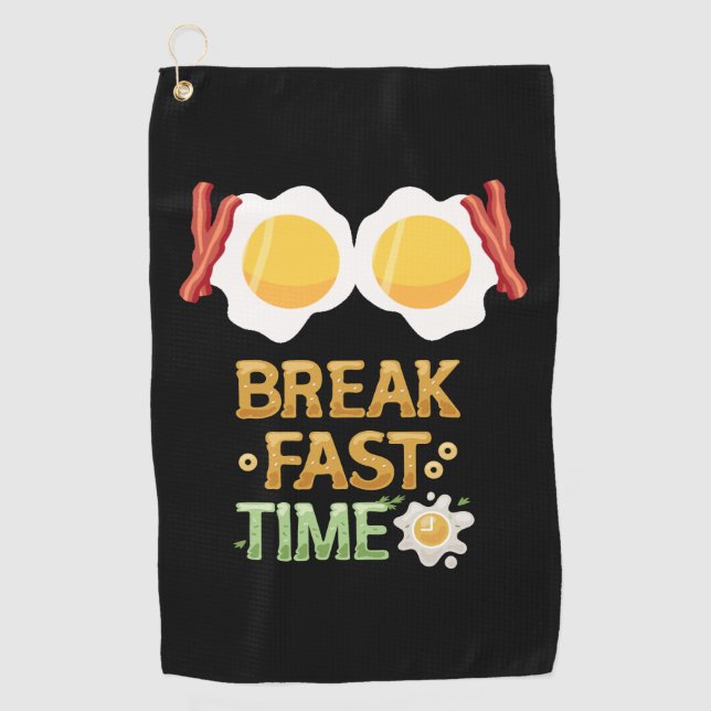 Serviette De Golf Petit déjeuner avec oeuf et bacon (Devant)