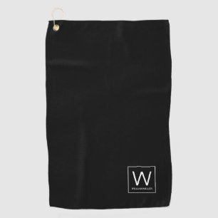 Serviette De Golf Petit Monogramme Discret Black Golf Towne