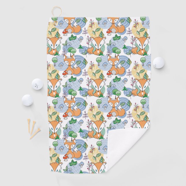 Serviette De Golf Petit motif mignon de Fox (En situation)