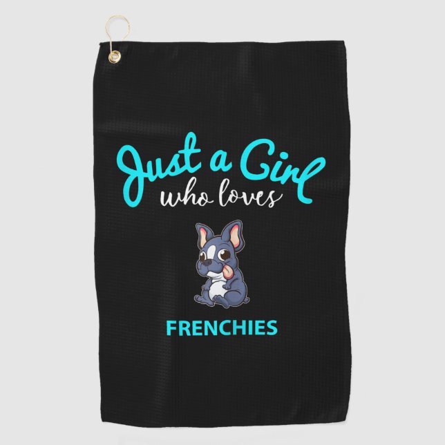 Serviette De Golf Petites filles de Chien de France Cadeau de Chien  (Devant)