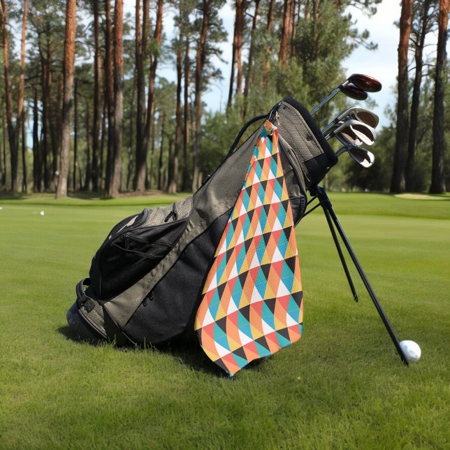 Serviette De Golf petits triangles multicolores (Golf Towel)