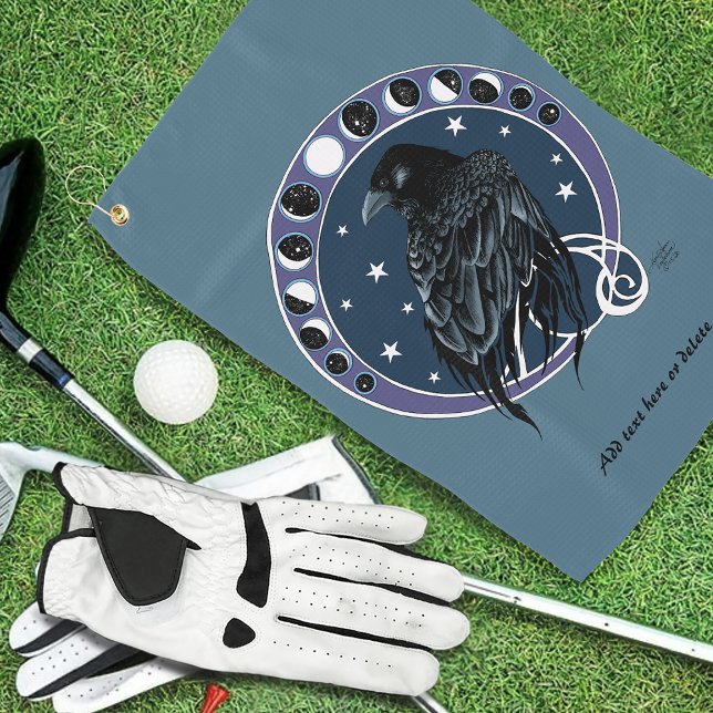 Serviette De Golf Phases de la lune corail Étoiles Bleu (Créateur téléchargé)