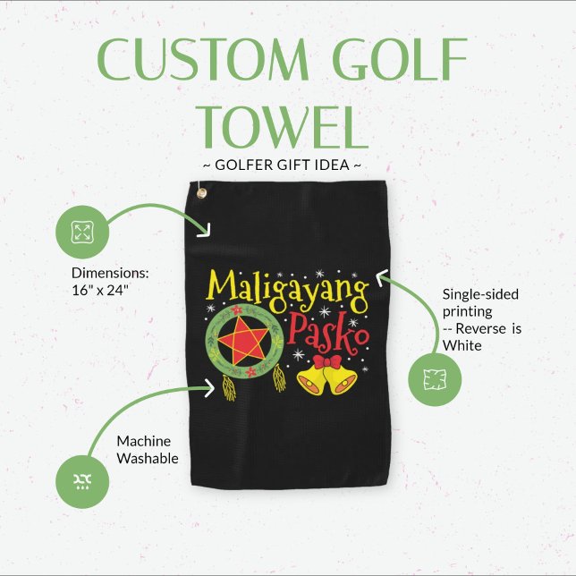 Serviette De Golf Philippines Noël philippin Joyeux Noël (Filipino Christmas Golf Towel)