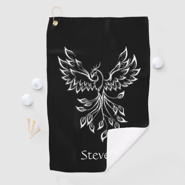 Serviette De Golf Phoenix se lève sur Black Personal (En situation)