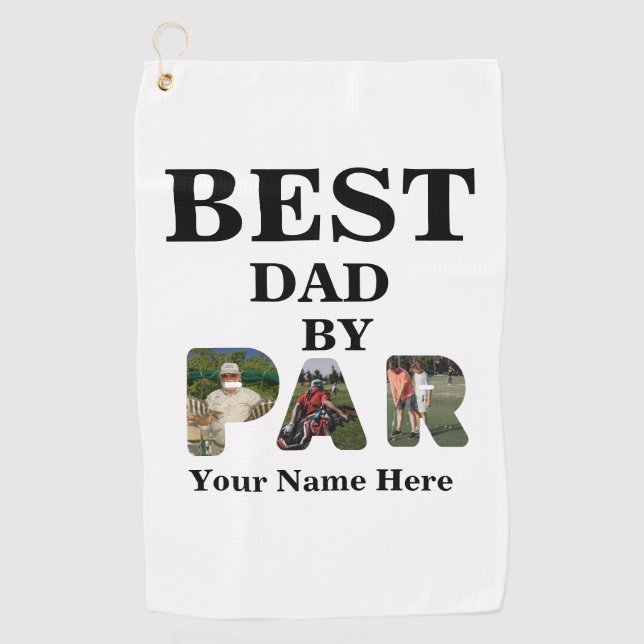 Serviette De Golf Photo à 3 lettres personnalisée Meilleur père par  (Devant)