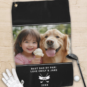 Serviette De Golf Photo Amusante Meilleur Papa Par Golfeur Typograph