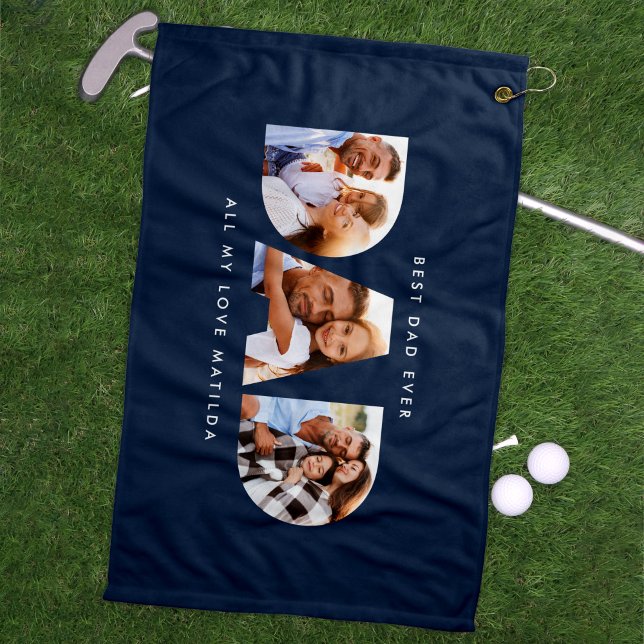 Serviette De Golf Photo bleu moderne Golf Cadeau personnalisé pour p (Créateur téléchargé)