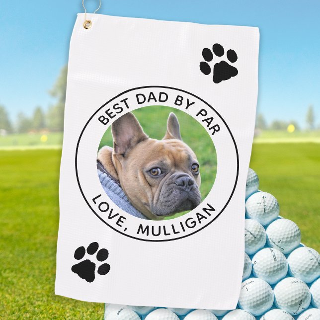 Serviette De Golf Photo Chien Personnalisé Meilleur Papa Par Par Bla (Créateur téléchargé)
