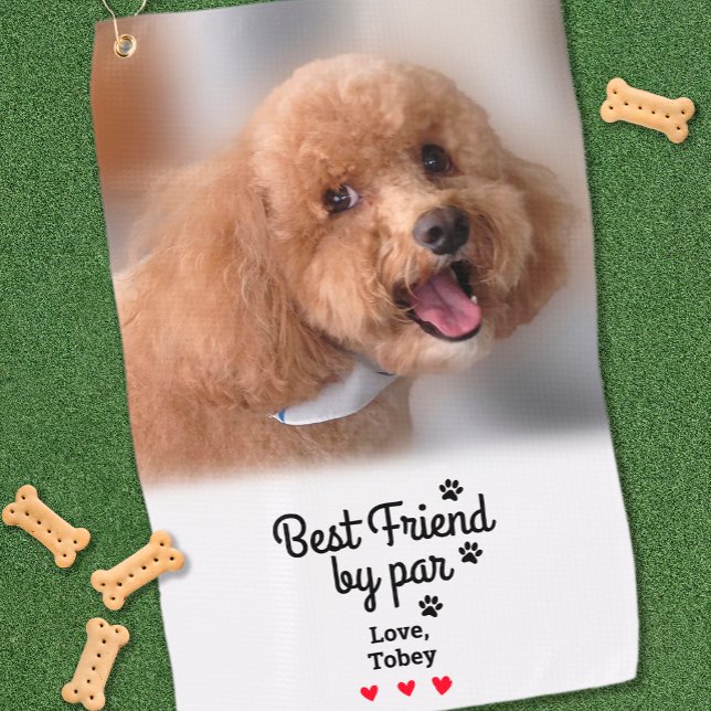 Serviette De Golf Photo de chien Meilleur ami Par Fun BFF Drôle Mode (Dog Photo Best Friend By Par Fun BFF Funny Modern Golf Towel)
