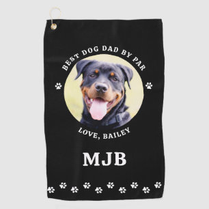 Serviette De Golf Photo de chien personnalisée Meilleur DAD par Par