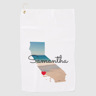 Serviette De Golf Photo de cœur en forme de Californie