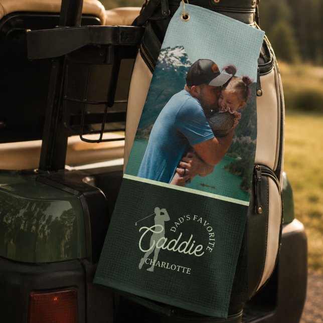 Serviette De Golf Photo du caddie préféré de papa (Dad’s Favorite Caddie Photo Golf Towel)