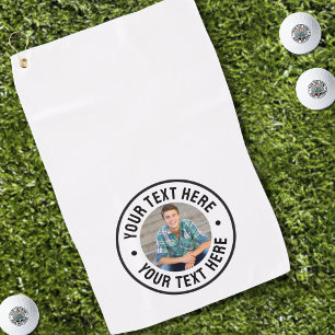 Serviette De Golf Photo et texte personnalisés