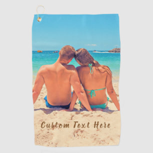 Serviette De Golf Photo et texte personnalisés - Votre propre desig