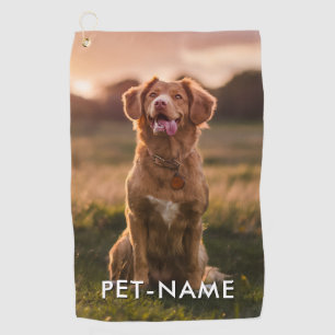 Serviette De Golf Photo personnalisée avec le nom de votre chien