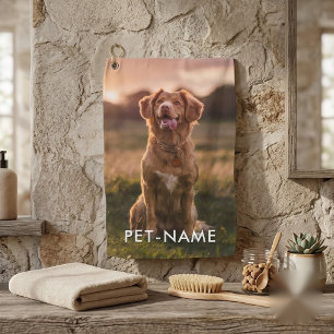 Serviette De Golf Photo personnalisée avec le nom de votre chien