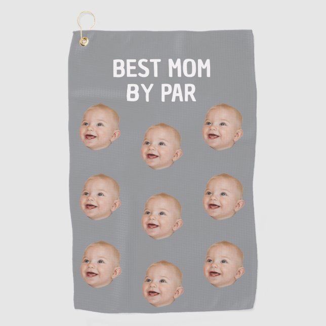 Serviette De Golf Photo Personnalisée Meilleure Maman Par Par Enfant (Devant)