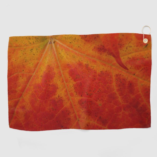 Serviette De Golf Photographie abstraite de la feuille d'érable roug (Horizontal)