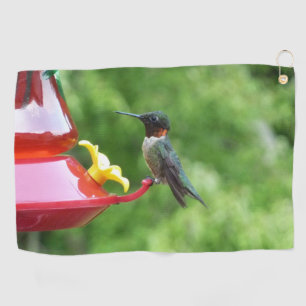 Serviette De Golf Photographie d'oiseau Colibri à gorge rubis