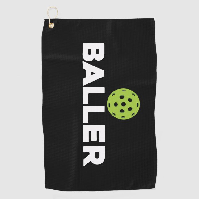 Serviette De Golf (Pickle)Baller Pickleball Microfibre Towne (Devant)