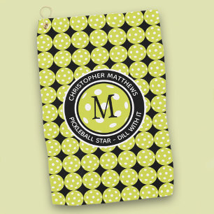 Serviette De Golf Pickleball Fun Sports Pro Funny Modern Custom Name