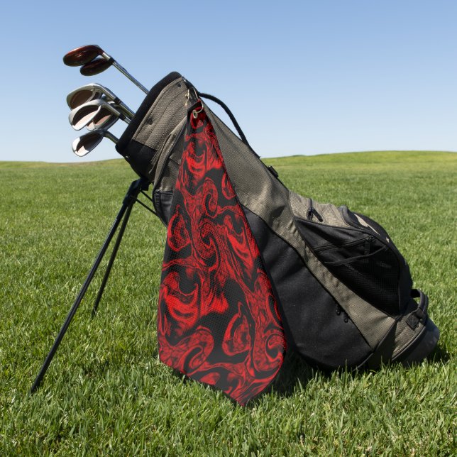 Serviette De Golf Pièces en spirale rouge très tachées sur arrière - (Vert)
