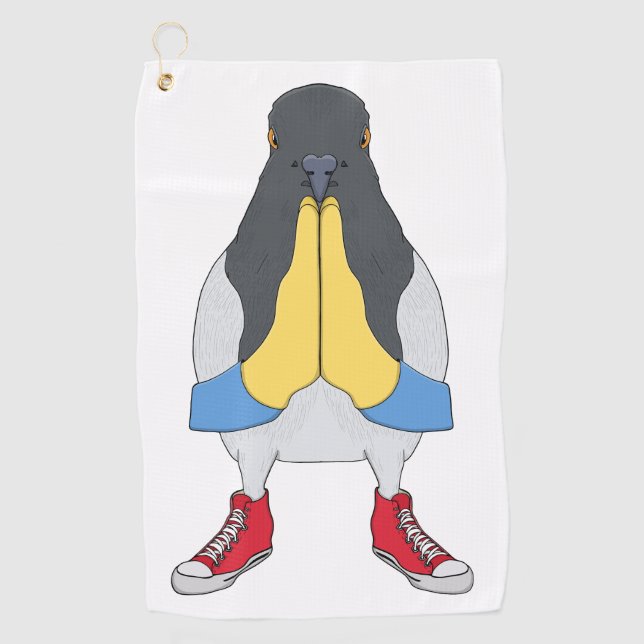 Serviette De Golf Pigeon avec chaussures (Devant)
