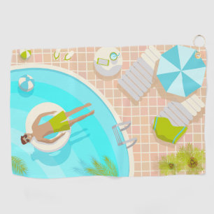 Serviette De Golf Piscine mec sur la plage tropicale estivale vacanc