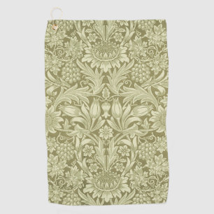Serviette De Golf Pissenlit de William Morris Damassé Vintage Olive