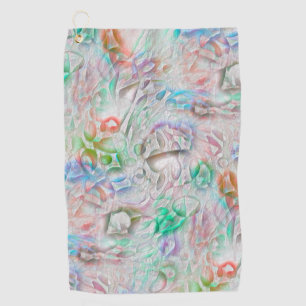 Serviette De Golf Pixels rayés dans une texture colorée sur blanc ca
