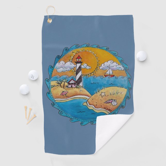 Serviette De Golf Plage d'été amusant soleil bord de mer côte (En situation)