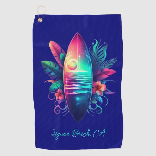 Serviette De Golf Plage Tropical Surboard (Devant)