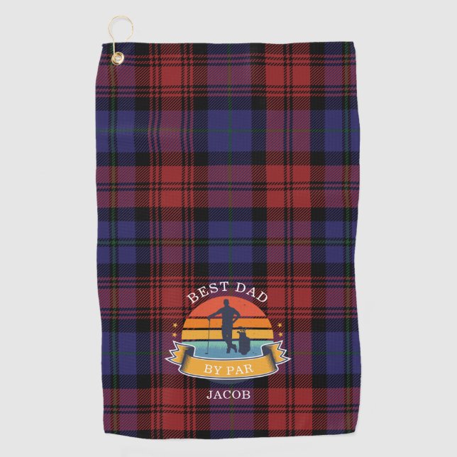 Serviette De Golf Plaid Best Papa Par Par Fête des pères (Devant)