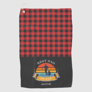 Serviette De Golf Plaid Buffalo Rustic Fête des pères Meilleur Papa